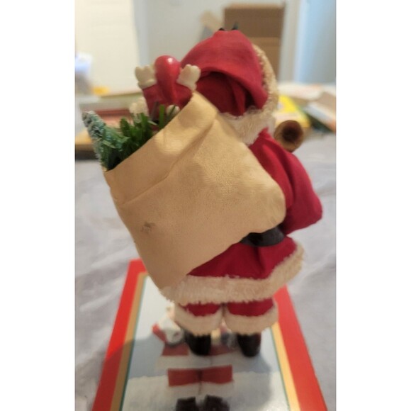 1993 THC Fabric Mache Santa Claus Figurine 11" with Box Christmas Decoration - Picture 7 of 10